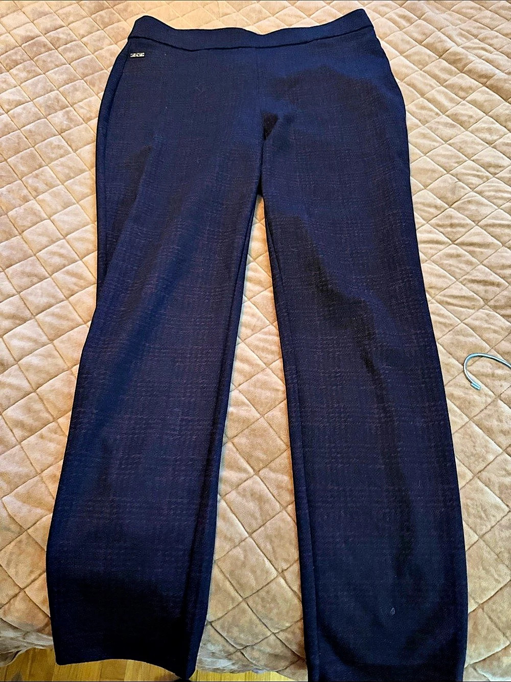 Calvin Klein Straight Leg Dress Pants Maroon/black print Size 12
